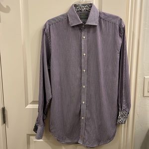 Thomas Dean button down paisley cuffs